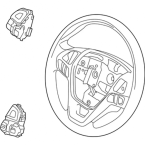 Naked steering wheel Ford Explorer 16-19 police rubber, without buttons and pads