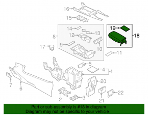 Console central armrest Ford Escape MK3 17-19 black