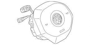The driver's side airbag in the steering wheel of the Volkswagen ID.4 23-25 is black and does not have wiring.