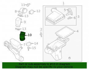 Air duct for Toyota Prius 30 10-15 manifold