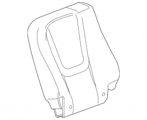 Left rear seat back for Chevrolet Volt 11-15, black leather with green insert, perforated