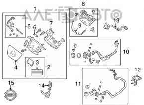 Charging port with cable, regular charging, left, Nissan Leaf 13-17