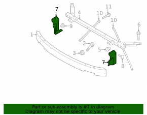 Left diffuser bracket for Volvo XC90 25-26 type 2