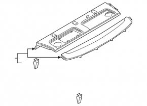 Rear shelf Audi A6 C8 19- black under curtain