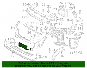 BMW X5 G05 24-26 Front Bumper License Plate