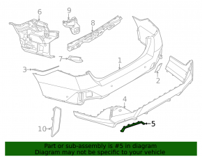 BMW 5 G60 24-26 M Sport rear bumper lower lip trim