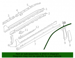 Upper door molding front left BMW i4 22-26 black