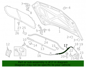 Bonnet Lock Release Cable Rear VW Passat 20-22