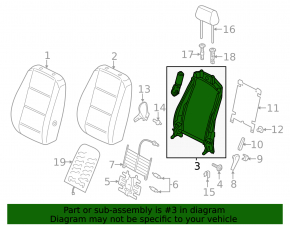 Driver's seat backrest adjustment motor VW Passat b7 12-15 USA
