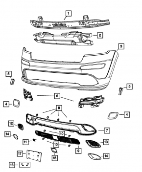 Jeep Grand Cherokee WK2 11-13 Front Bumper Absorber Broken