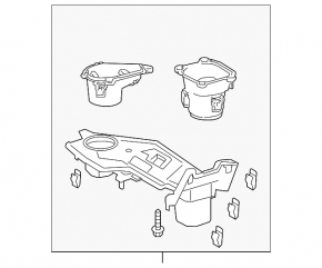 Toyota Rav4 16-18 Limited black center console trim with cup holders
