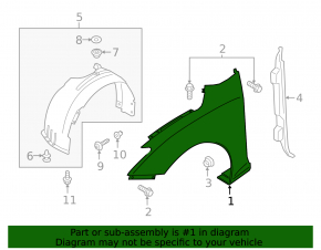 Front right fender Hyundai Veloster 19-22