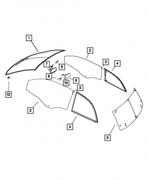 Windshield Fiat 500 15-15 air on the edge, sand, bumps