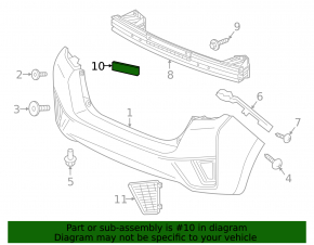 Acura RDX 14-15 rear bumper absorber