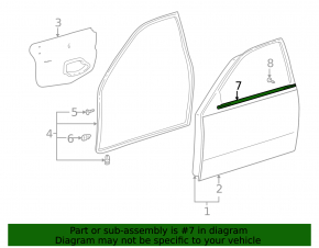 Molding door-glass central front right Lexus IS200 IS300 99-05