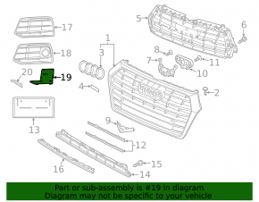 Front bumper lower grille plug left Audi Q5 80A 18-20