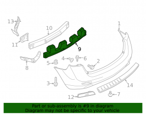 Rear Bumper Absorber Nissan Murano z51 09-14