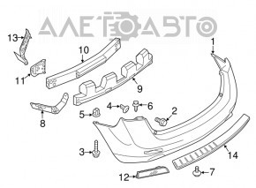 Rear Bumper Absorber Nissan Murano z51 09-14