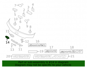 HYUNDAI emblem tailgate Hyundai Santa FE Sport 13-18