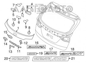 HYUNDAI emblem tailgate Hyundai Santa FE Sport 13-18