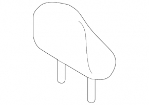 Infiniti QX50 19-21 rear left headrest, black leather with gray stitching