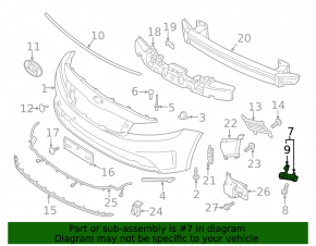 Front bumper mount left wing Kia Forte 4d 14-18