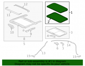 Nissan Altima 13-18 sunroof glass