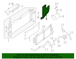 Radiator deflector left Nissan Leaf 18-