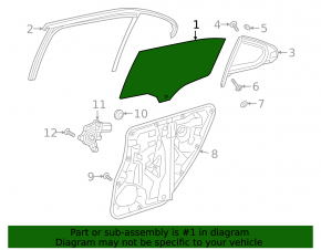 Rear left door glass Mercedes A-class V177 19-22
