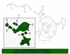 Brake master cylinder with reservoir Nissan Versa 12-19 usa manual transmission