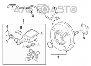 Brake master cylinder with reservoir Nissan Versa 12-19 usa manual transmission
