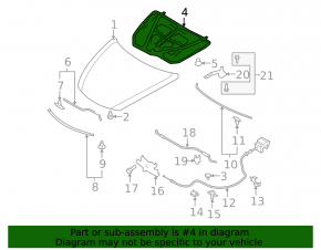 Mazda6 09-13 Hood Insulation