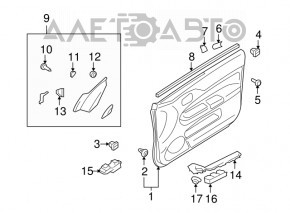 Front right window lift control Mitsubishi Outlander Sport ASX 10-23 black