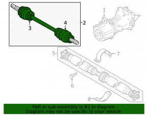 Drive axle rear left Nissan Murano z52 15- rusty
