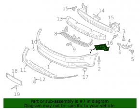 Front bumper mount right VW CC 13-17 rest