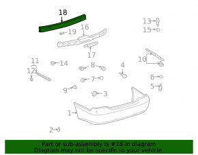 Lexus ES300 ES330 rear bumper reinforcement