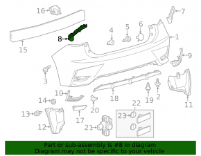 Rear bumper mount left Lexus CT200h 11-17