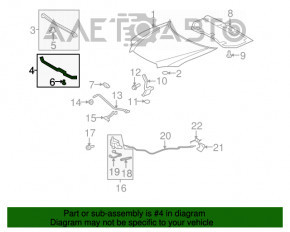 Hood Seal Rear Toyota Highlander 11-13