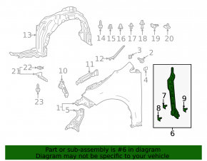 Left door-wing seal for Toyota Corolla 20-23 4D