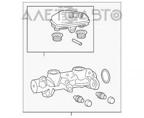 Brake booster Honda Accord 18-22 2.0 hybrid complete with master cylinder, without additional reservoir