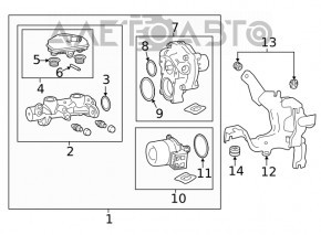 Brake booster Honda Accord 18-22 2.0 hybrid complete with master cylinder, without additional reservoir