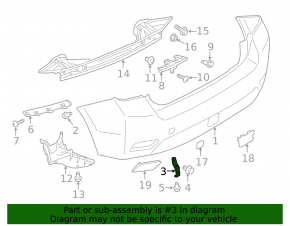 Rear bumper bracket left Subaru XV Crosstrek 13-17