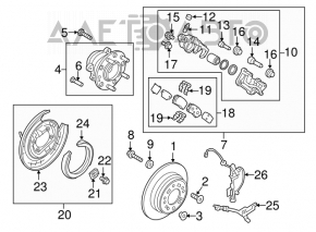 Rear right caliper for Kia Optima 16-20