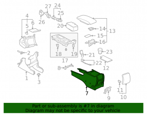 Central console with armrest and cup holders for Toyota Solara 2.4 04-08