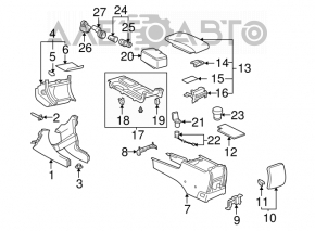 Central console with armrest and cup holders for Toyota Solara 2.4 04-08