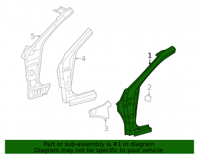Front right body pillar Lexus ES300h ES350 13-18 silver