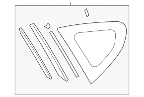 Rear left blind glass window Subaru XV Crosstrek 13-17