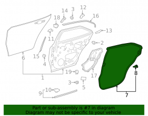 Door seal rear right Toyota Camry v70 18-24