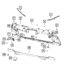 Hood Bumper Bracket Right Jeep Compass 17-24