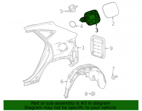 Lexus NX 25-26 fuel filler flap housing without flap